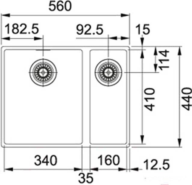 

Кухонная мойка Franke SID 160 3,5" , цвет полярный белый, вентиль-автомат, скрытый перелив, сифон в комплекте [125.0443.364], SID 160