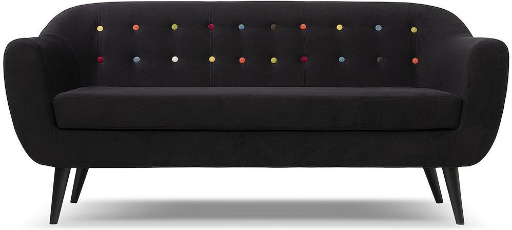 

Диван Woodcraft Роттердам-3 Velvet Black черный 85421, Роттердам-3 Velvet