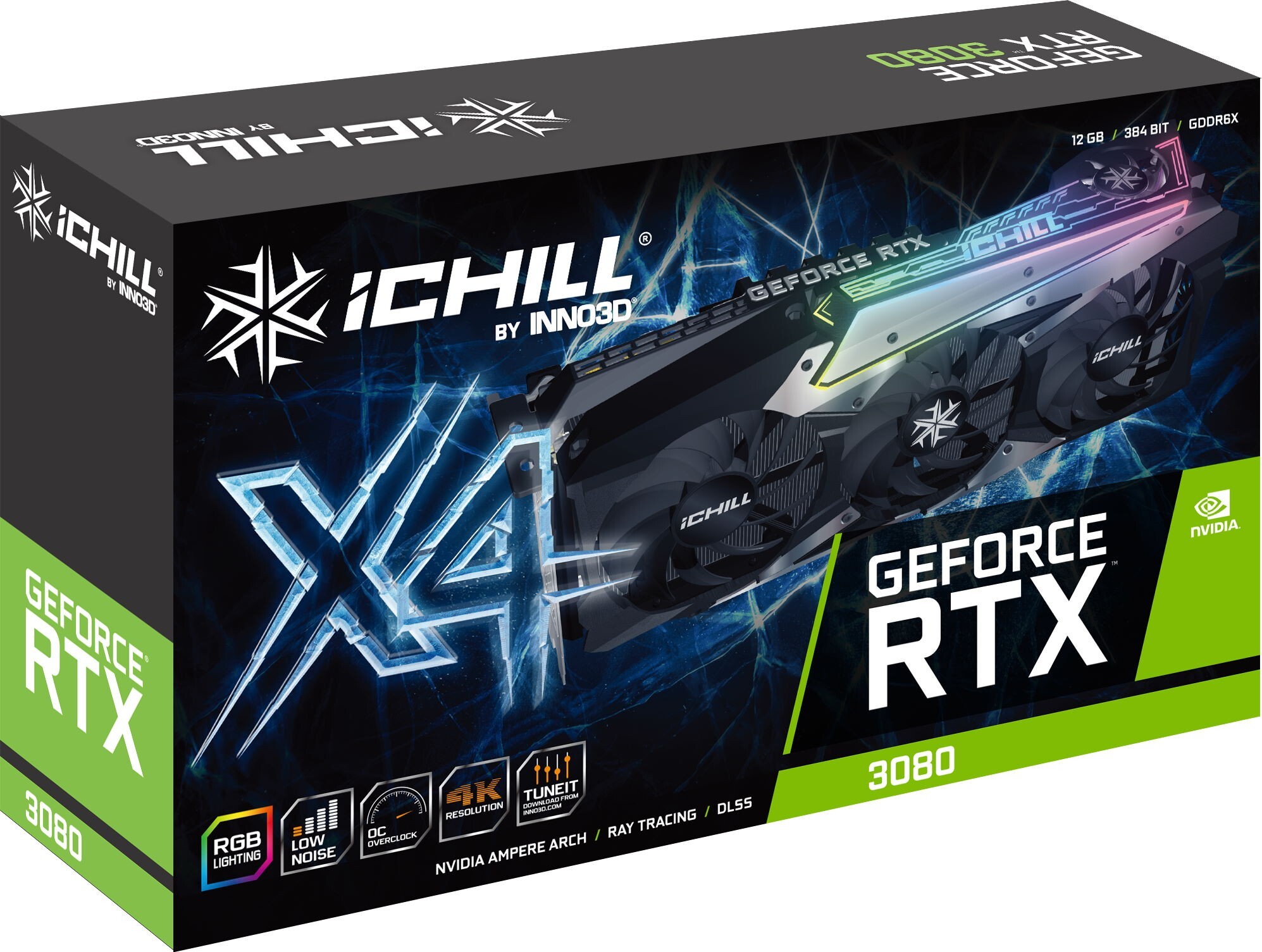 

Видеокарта Inno3D GeForce RTX 3080 iChill X4 LHR, Видеокарта Inno3D GeForce RTX 3080 iChill X4 LHR (C30804-106XX-1810VA36H)