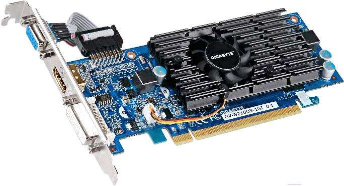 

Видеокарта Gigabyte GV-N210D3-1GI, GeForce 210 1024MB DDR3