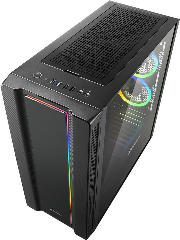 

Корпус для компьютера Sharkoon REV220 RGB чёрный, REV220 RGB