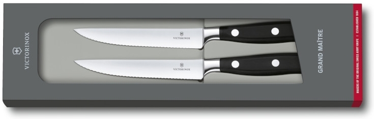 

Кухонный нож Victorinox Grand Maitre Steak 2шт (подар.коробка) черный [7.7242.2], Набор ножей Victorinox 7.7242.2