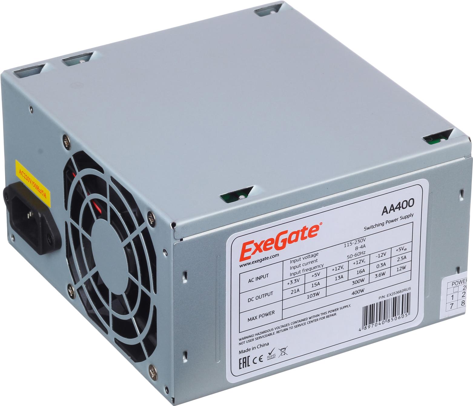 

Блок питания ExeGate 256672 400W [EX253682RUS], 256672 400W