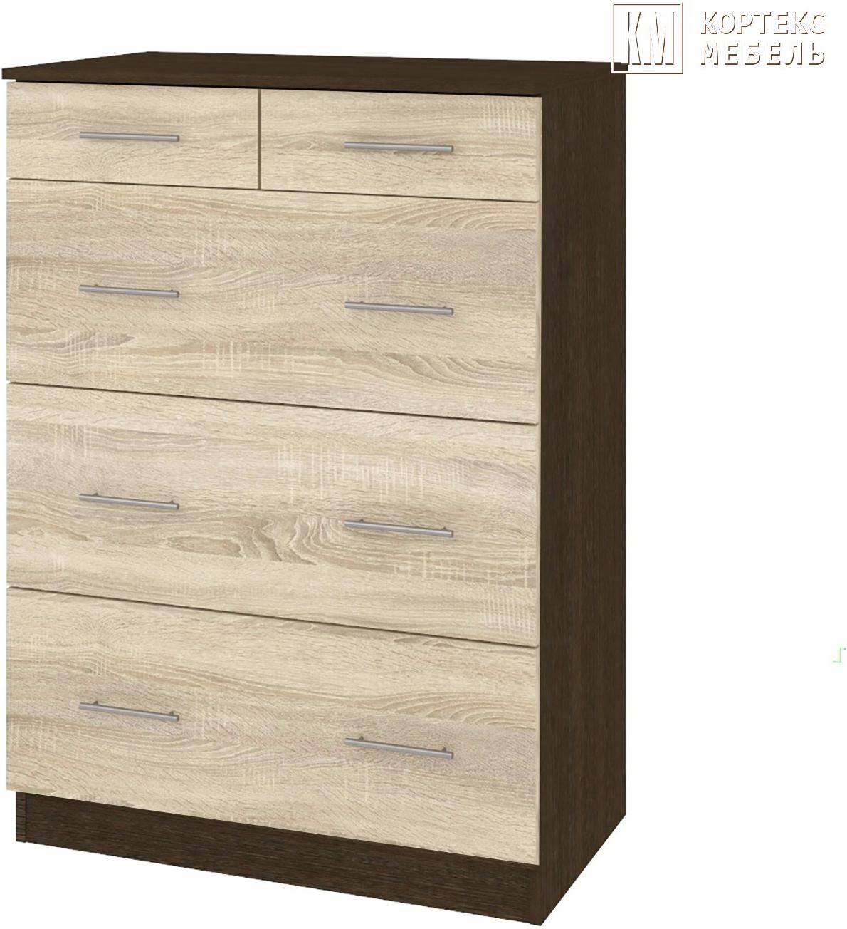 

Комод Кортекс мебель Модерн 80-5ш венге/дуб сонома, Модерн 80-5ш