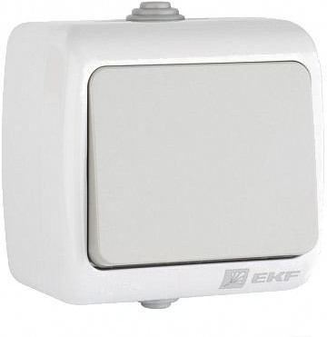 

Выключатель EKF Мурманск 1кл 10А IP54 серый