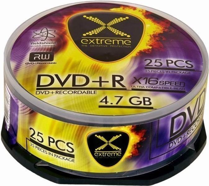 

Оптический диск Extreme DVD+R 4,7GB X16 - CAKE BOX 25 PCS 4,7GB, DVD+R 4,7GB X16 - CAKE BOX 25 PCS 4,7GB