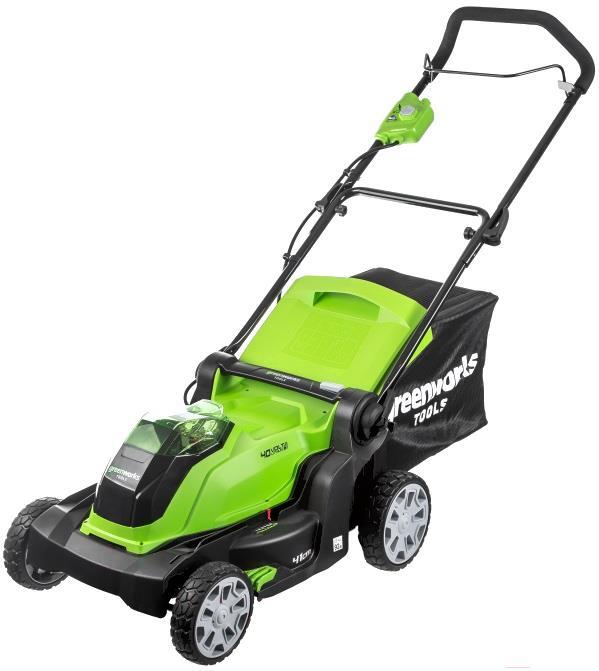

Газонокосилка аккумуляторная Greenworks G40LM41K4, Газонокосилка Greenworks G40LM41K4 2504707VB