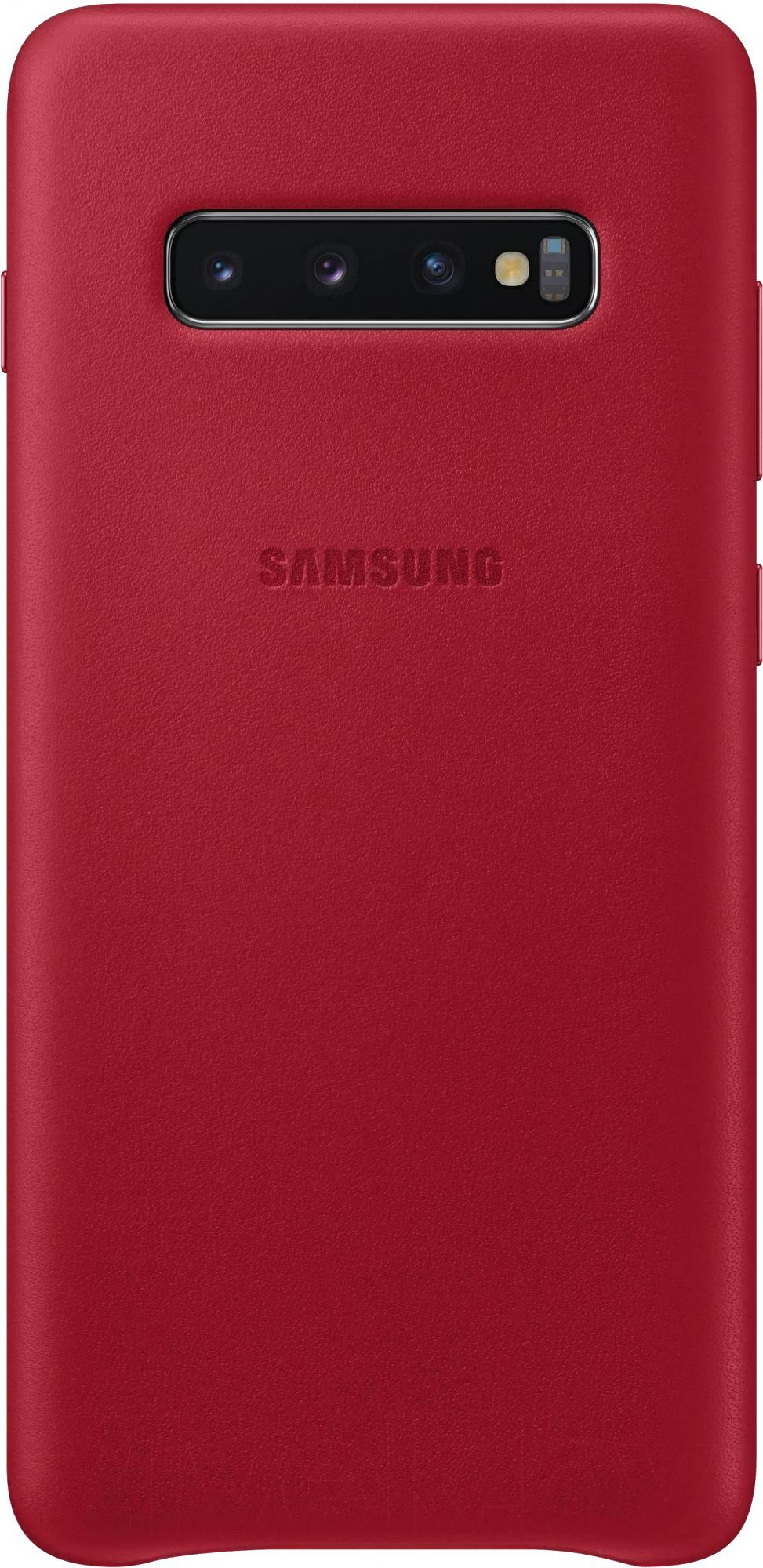 

Чехол-накладка Samsung Leather Cover S10+ / EF-VG975LREGRU (красный), Leather Cover S10+