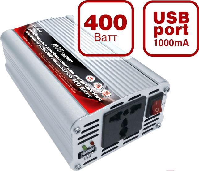 

Автомобильный инвертор AVS Energy 12/220V IN-400W
