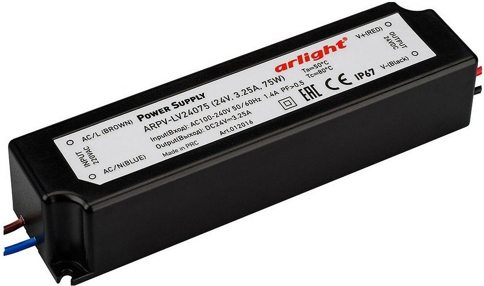 

Arlight Блок питания ARPV-LV24075 (24V, 3.1A, 75W) [012016], Блок питания Arlight Блок питания ARPV-LV24075 (24V, 3.1A, 75W) 012016