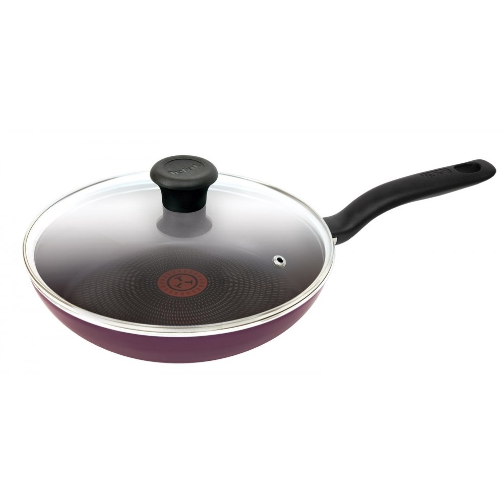 

Сковорода Tefal Cook Right 04166920 с крышкой темно-фиолетовый [9100023410], Cook Right 04166920 с крышкой