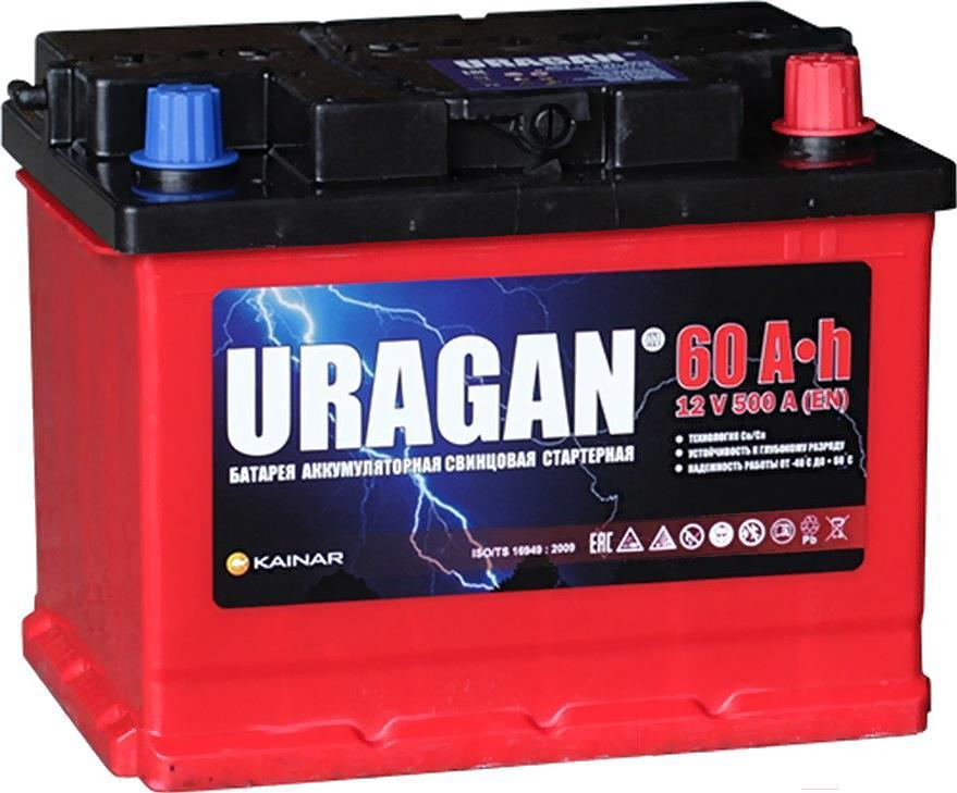 

Автомобильный аккумулятор Uragan 60 R+ / 060 14 24 01 0201 07 11 9 L (60 А/ч), 60 R+