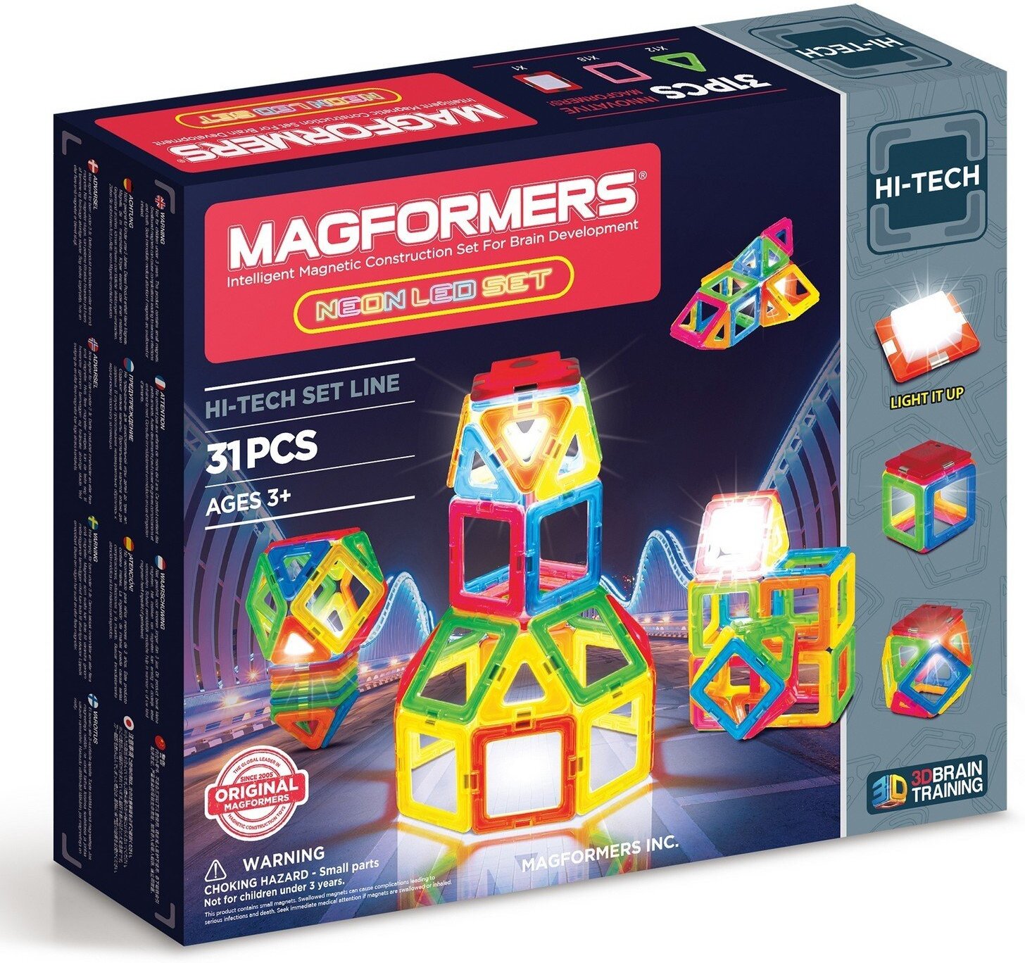 

Конструктор магнитный Magformers Neon LED Set / 709007 (31эл), Конструктор Magformers Neon LED Set (31эл) 709007