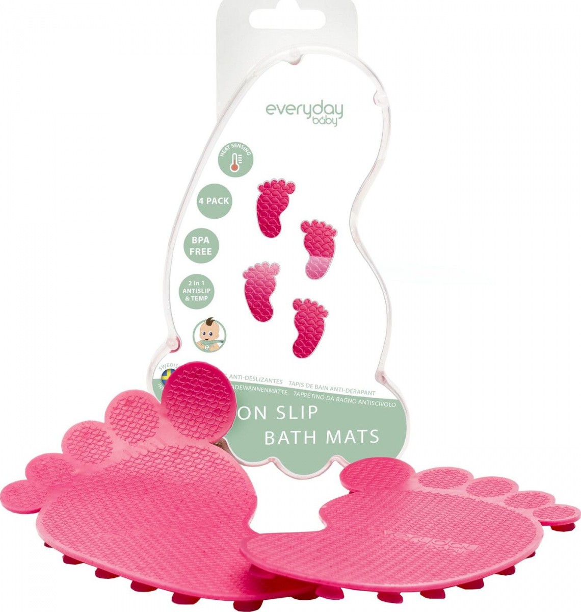 

Коврик для купания Everyday Baby с индикатором температуры розовый