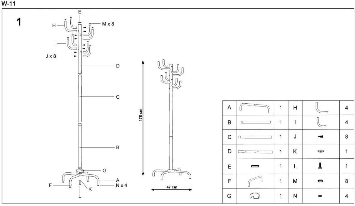 

Вешалка Halmar W11 черный [V-CH-W11-BIS-WIESZAK-CZARNY], Вешалка Halmar W11 (черный)