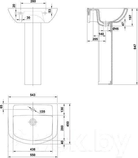 

Умывальник Gala Smart 25050, Smart 25050