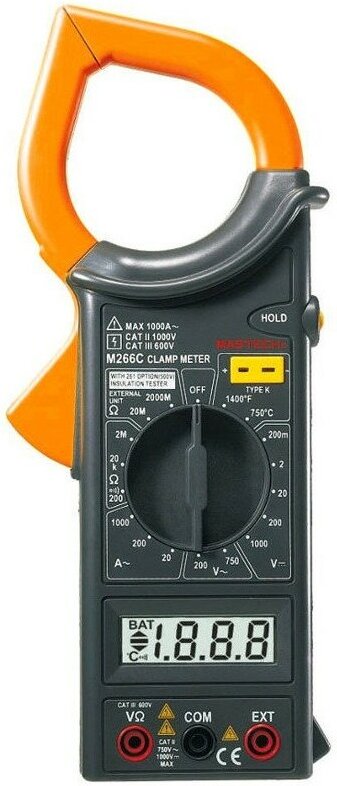 

Токоизмерительные клещи Mastech M266C [57767], Токовые клещи цифровые Mastech М266С