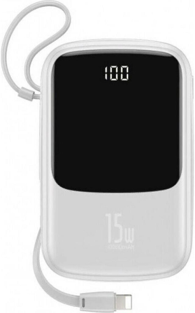 

Внешний аккумулятор Baseus PPQD-A02 Q pow Digital Display 3A Power Bank 10000mAh 15W (с кабелем Type-C) White