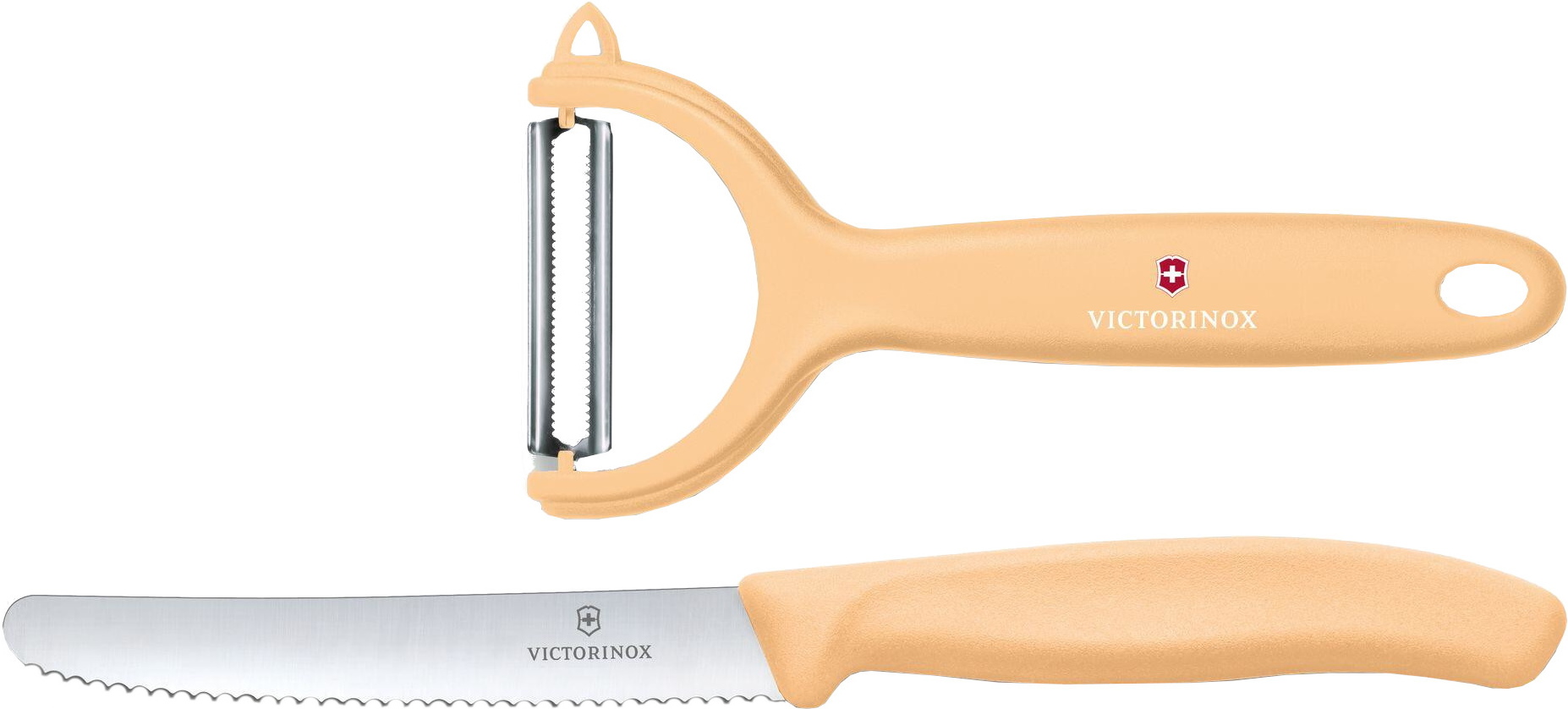 

Кухонный нож Victorinox Swiss Classic + овощечистка оранжевый [6.7116.23L92], Кухонный нож Victorinox Swiss Classic 6.7116.23L92