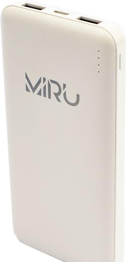 

Портативный аккумулятор Powerbank Miru 10000 mAh белый, 10000 mAh