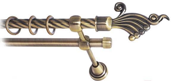 

Карниз Lm Decor Кения 023 2р витой 3м антик, Кения 023 2р витой 16мм 3.0м