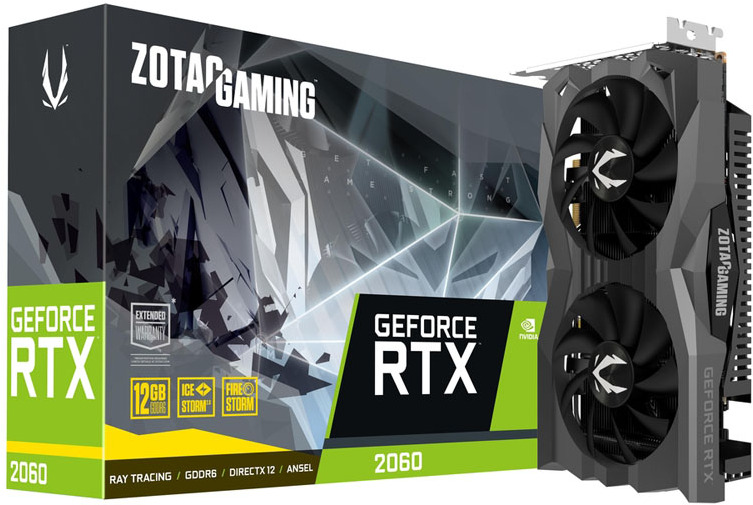 

Видеокарта ZOTAC Gaming GeForce RTX 2060 Twin Fan 12GB (ZT-T20620F-10M)