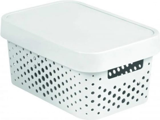 

Корзина для хранения Curver Infinity 4.5L + LID Dot белый [04760-N23-00], Корзина Curver Infinity 4.5L + LID Dot 04760-N23-00 белый
