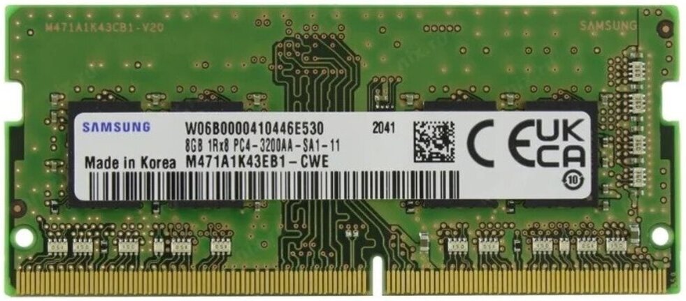 

Оперативная память Samsung DDR4 8GB SO-DIMM 3200MHz [M471A1K43EB1-CWED0], Оперативная память Samsung DDR4 8GB SO-DIMM 3200MHz M471A1K43EB1-CWED0