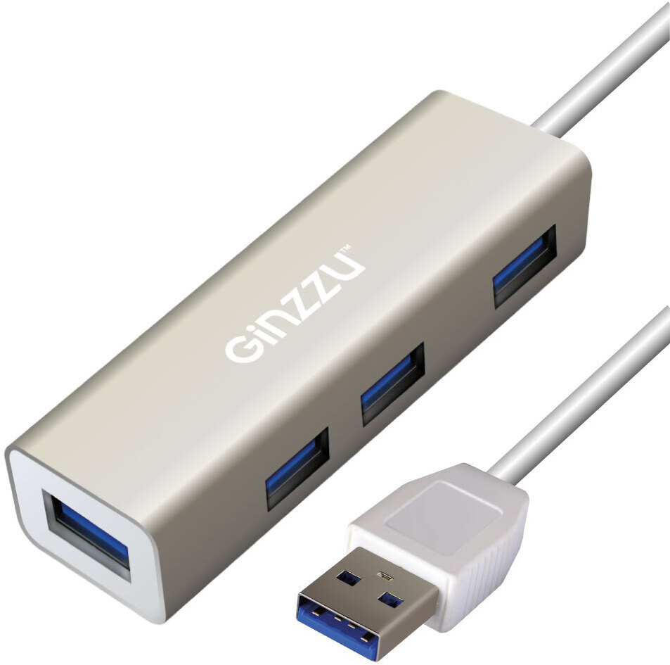 

USB-хаб Ginzzu GR-517UB серебристый