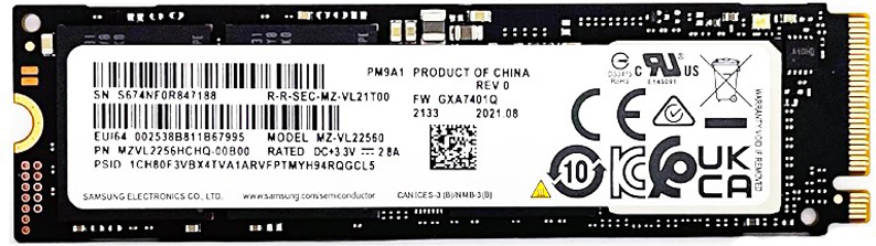 

Жесткий диск Samsung SSD M.2 256Gb PM9A1 OEM аналог 980 PRO (MZVL2256HCHQ)