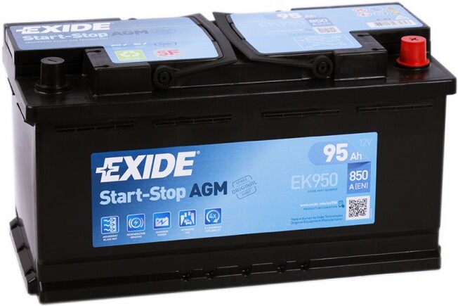 

Аккумулятор Exide Start-Stop AGM EK950 95 А/ч