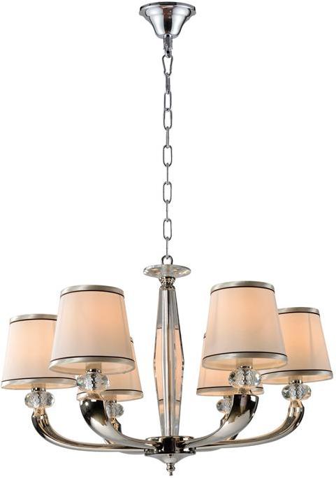 

Подвесная люстра NEWPORT D65*H45/145 cm E14 6*40W Nickel Clear crystal Shade beige [11606/C], Подвесная люстра NEWPORT D65*H45/145 cm E14 6*40W 11606/C Nickel Clear crystal Shade beige