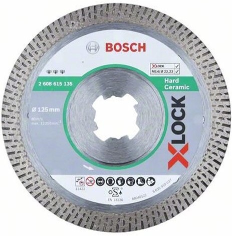 

Алмазный диск Bosch Best For Hard Ceramic D125 22,23 1,8 10 мм X-LOCK [2.608.615.135], Алмазный диск Bosch Best For Hard Ceramic D125 22,23 1,8 10 мм X-LOCK 2.608.615.135