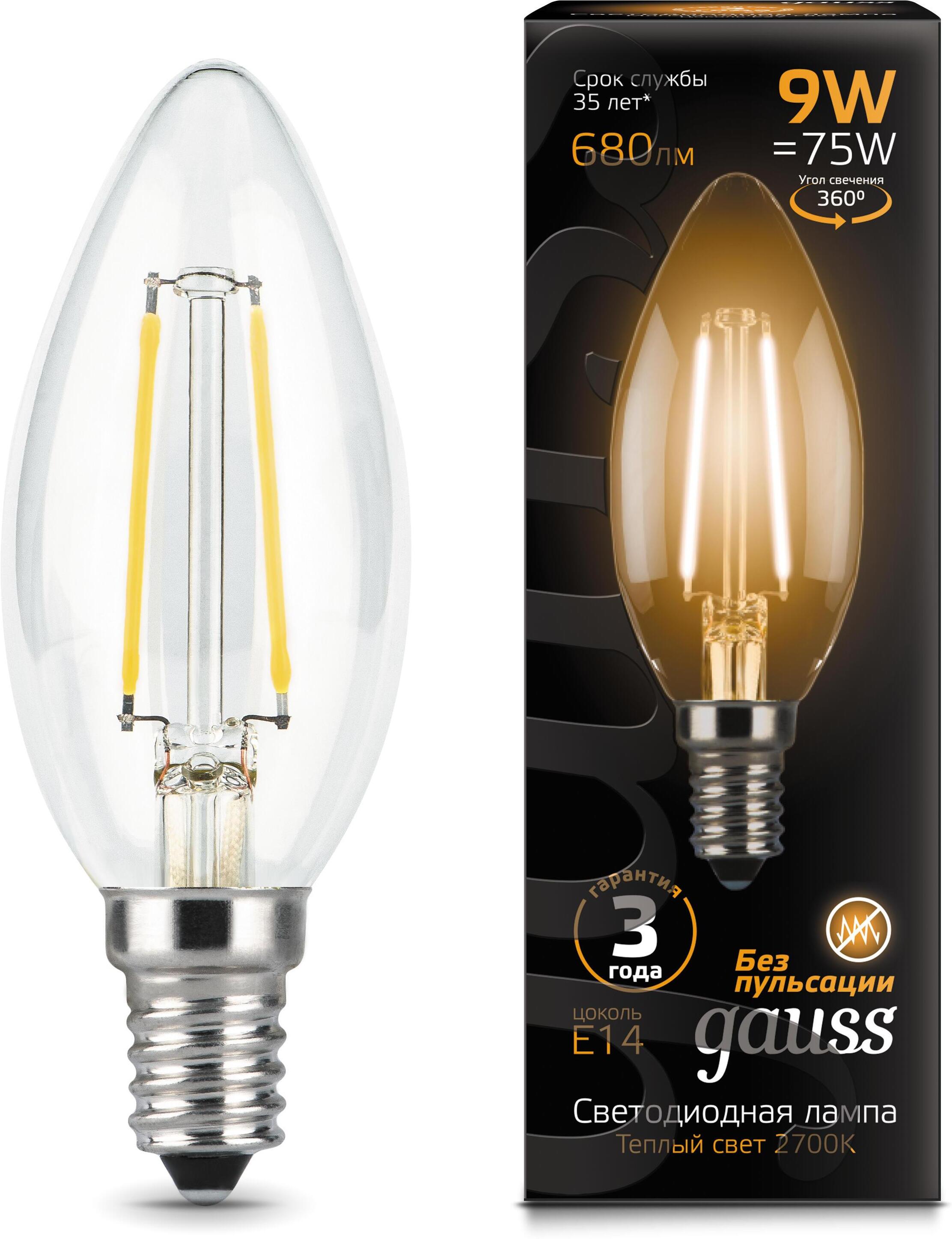 

Лампа Gauss LED Свеча [103801109], Светодиодная лампочка Gauss LED Свеча 103801109