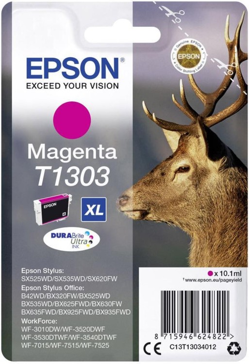

Картридж Epson C13T13034012, Картридж Epson T1303 XL для SX535WD, B42WD, BX320FW, BX635FWD, WF-7015/7515/7525) C13T13034012 Magenta