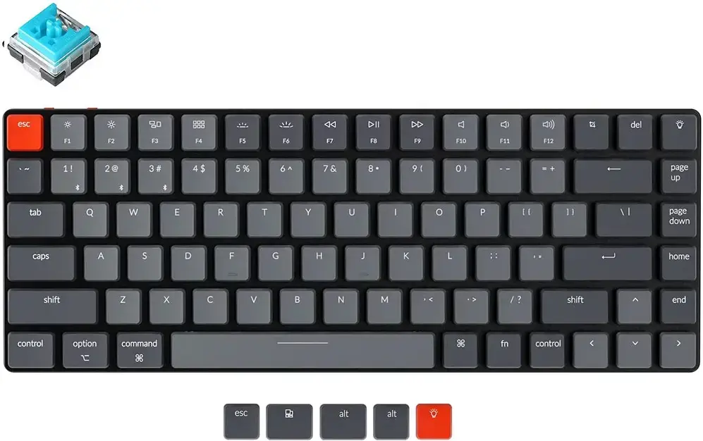 

Беспроводная клавиатура Keychron K3 Grey (RGB, Hot-Swap, Keychron Optical Blue Switch)