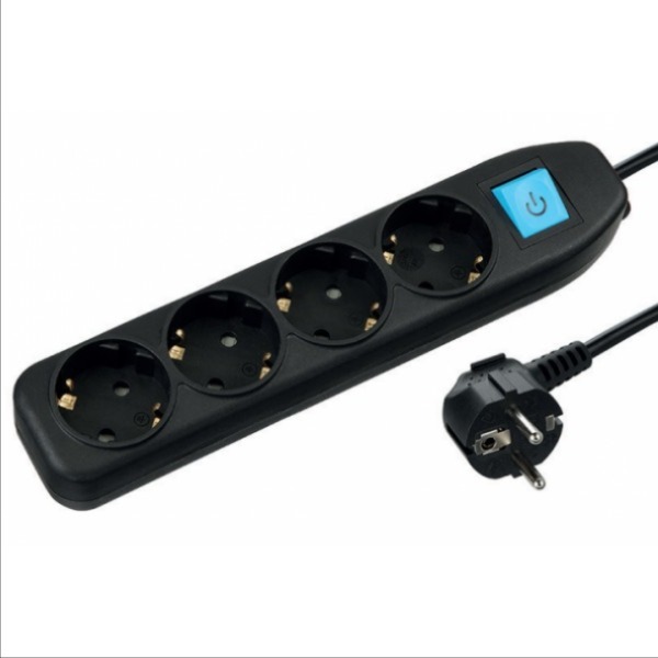 

Удлинитель Electraline 4Р кабель ПВС 3х1.0 мм черный [62266], Удлинитель Electraline 62266