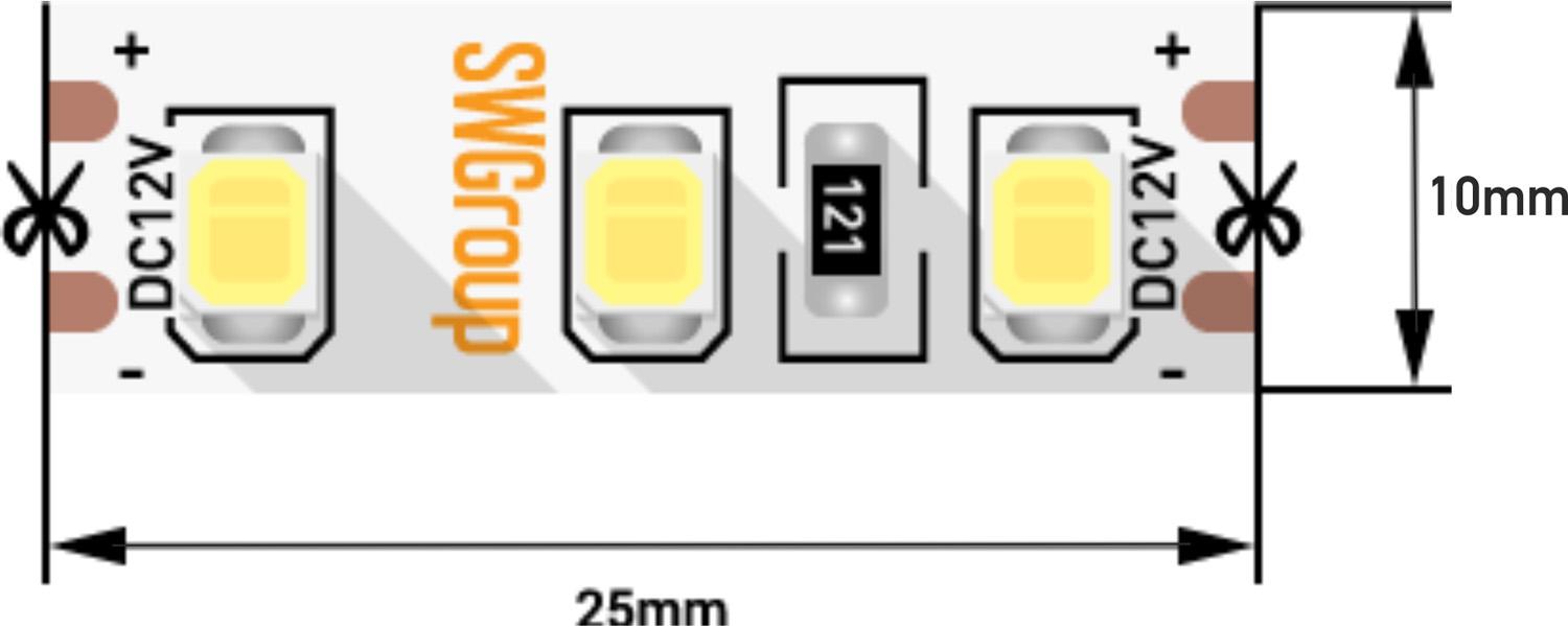 

SWG Лента светодиодная стандарт 2835, 120 LED/м, 12 Вт/м, 12В , IP20, Цвет: Нейтральный белый [SWG2120-12-12-NW], Лента светодиодная стандарт 2835, 120 LED/м, 12 Вт/м, 12В , IP20, Цвет: Нейтральный белый