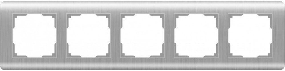 

Рамка для выключателя и розетки Werkel Stream 5 постов WL12-Frame-05 серебряный [a034330], Рамка Werkel Stream 5 постов WL12-Frame-05 a034330 серебряный