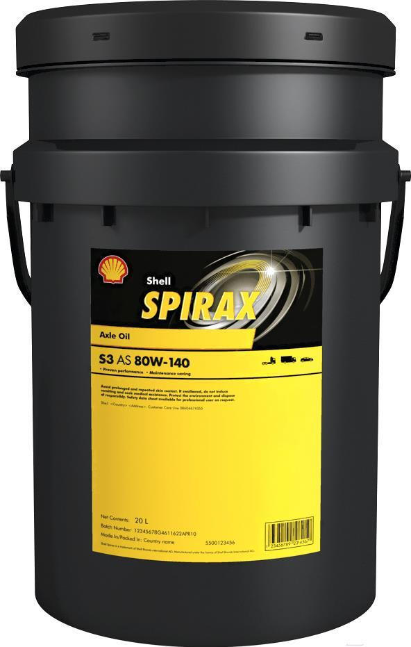 

Трансмиссионное масло Shell SPIRAX S3 AS 80W-140 20л (550027976)