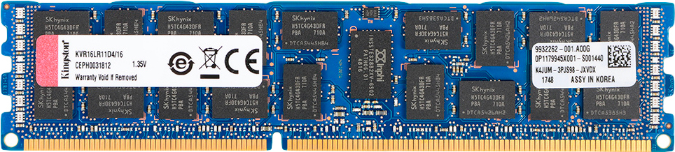 

Оперативная память Kingston ValueRAM 16GB DDR3 PC3-12800 (KVR16LR11D4/16), Оперативная память Kingston ValueRAM 16GB DDR3 PC3-12800 KVR16LR11D4/16