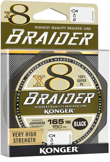 

Плетеная леска KONGER BRAIDER X8 150 м 0,12 мм Black [250148012], Плетеная леска KONGER BRAIDER X8 150 м 0,12 мм 250148012 Black