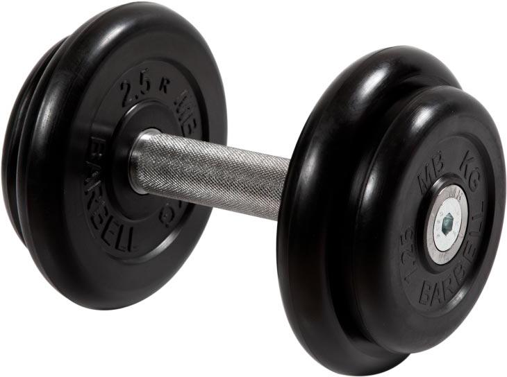 

Гантель неразборная MB Barbell с вращающейся хромированной ручкой, 8,5 кг черный [MB-FdbM-B8,5], неразборная, с вращающающейся хромированной ручкой, 8,5 кг