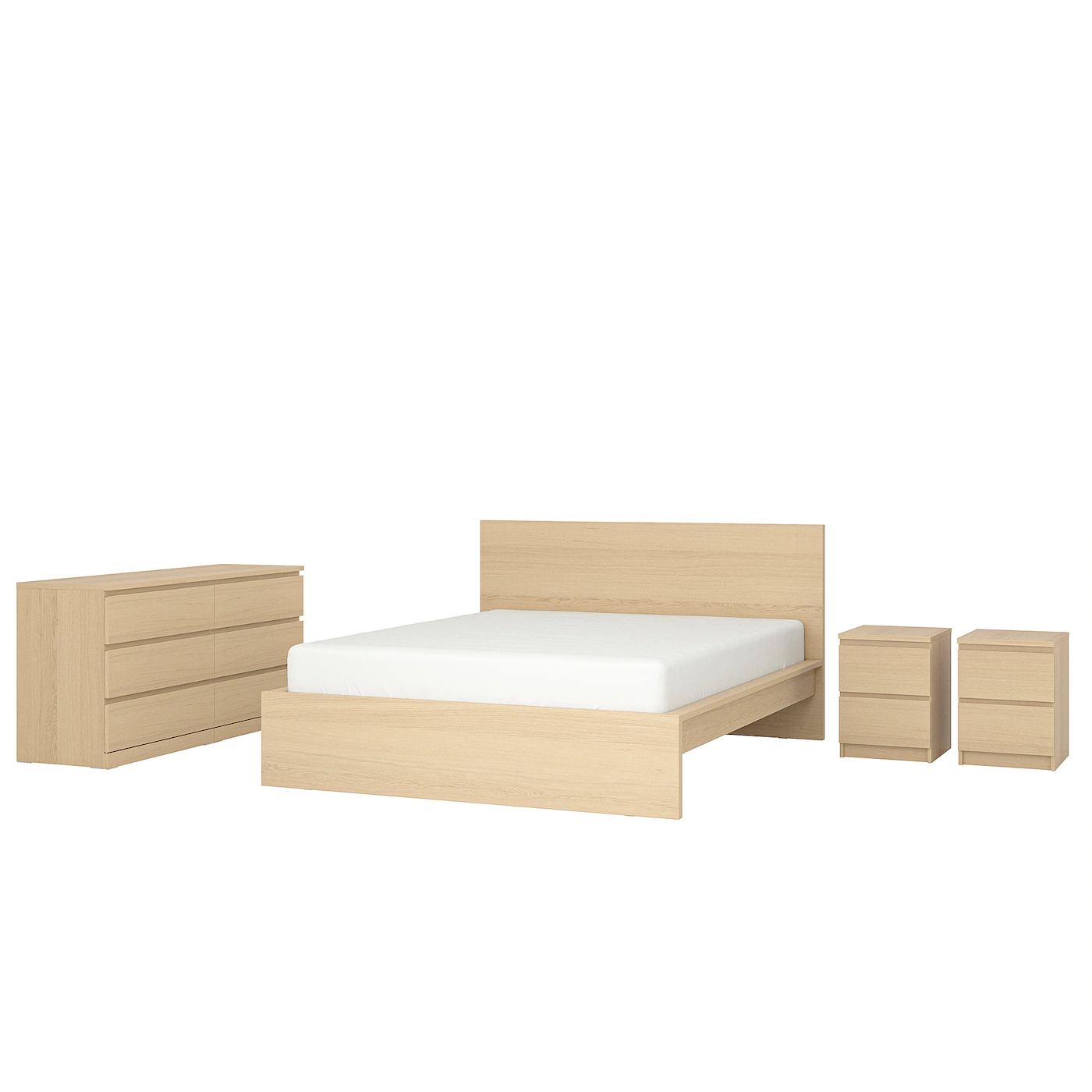 

Спальня Ikea Мальм дуб беленый [394.882.45], Мальм