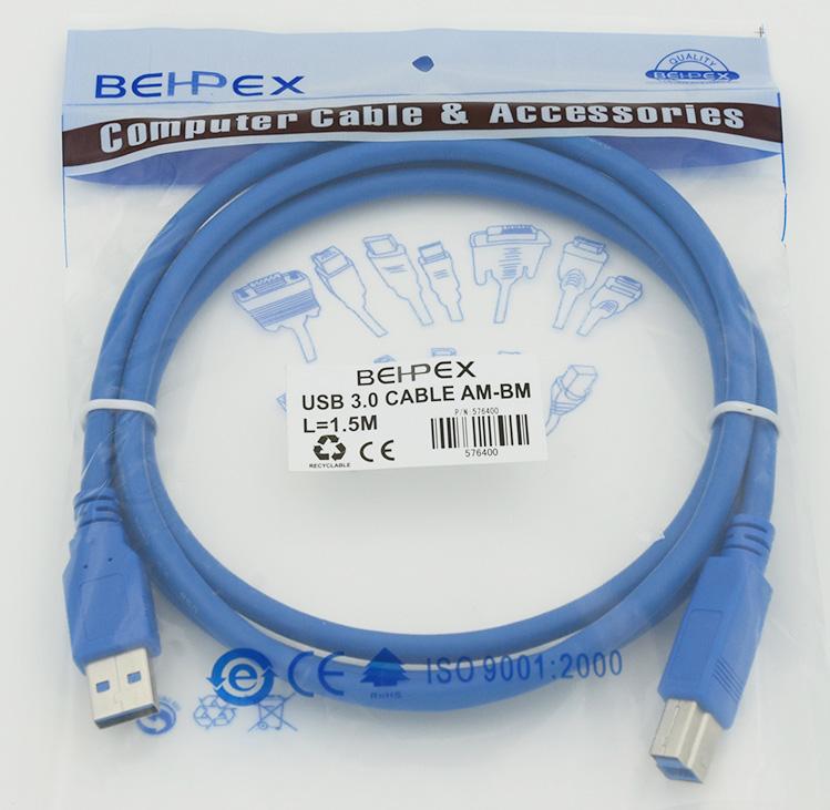 

Кабель Noname USB 3.0 USB 3.0 B (m) 1.5 м синий, USB 3.0 USB 3.0 B (m) 1.5 м
