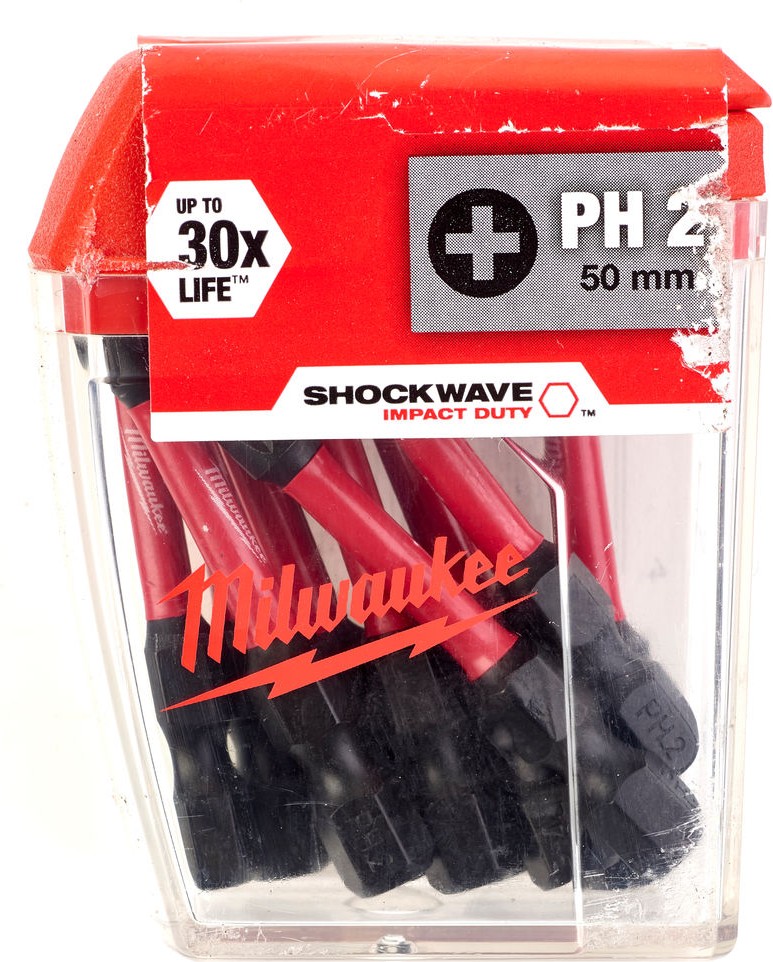 

Бита Milwaukee Shockwave PH2 50 мм 10шт [4932430855], Бита Milwaukee Shockwave PH2 50 мм 10шт 4932430855