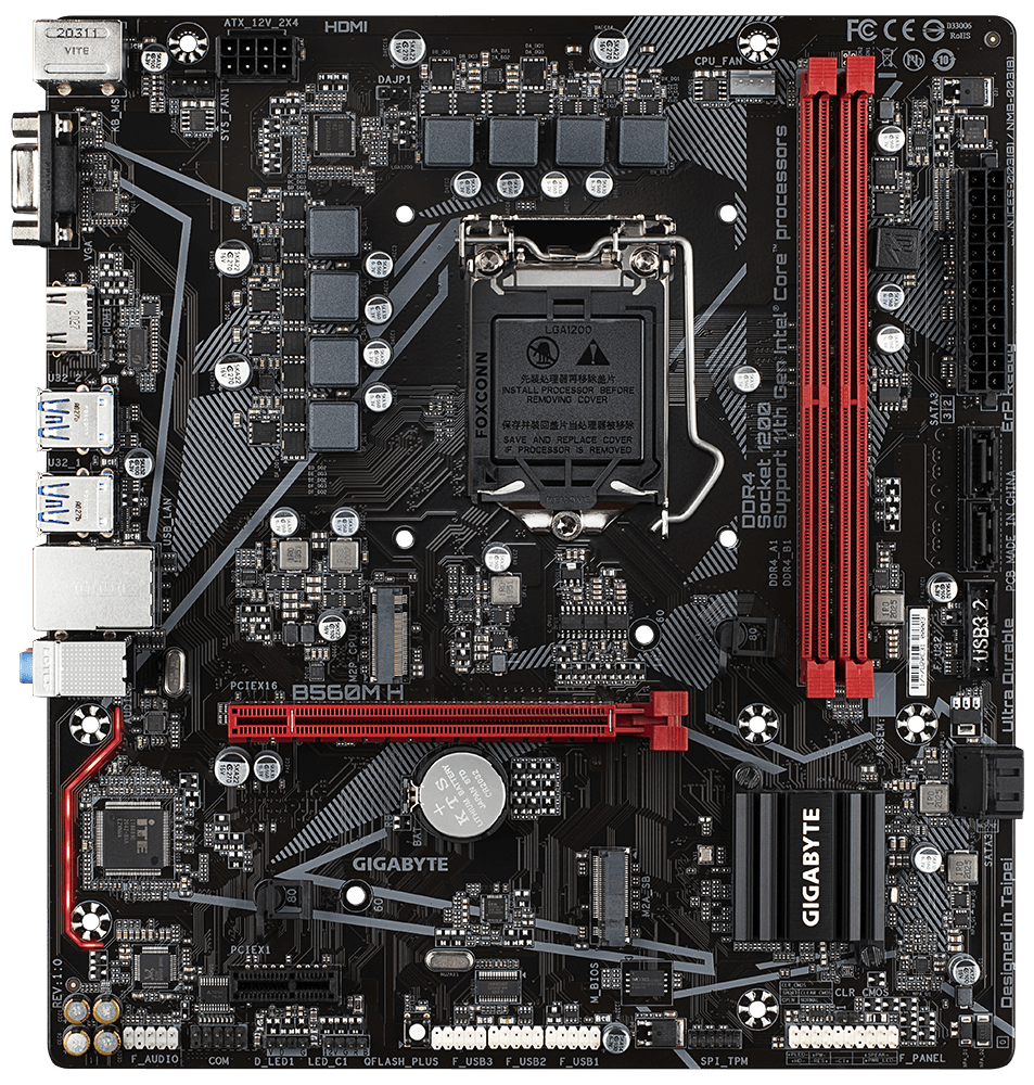 

Материнская плата Gigabyte B560M H (rev. 1.1)