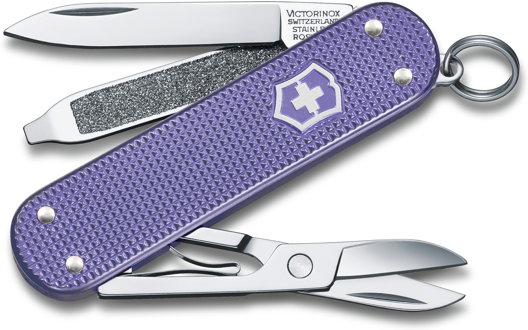 

Туристический нож Victorinox перочинный Classic Electric Lavender 58мм 7функц. [0.6221.223G], Мультитул Victorinox Classic Alox SD Colors (фиолетовый)