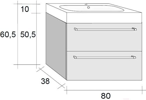 

Тумба с умывальником Riho Slimline [FSL080DULDULS65], Slimline