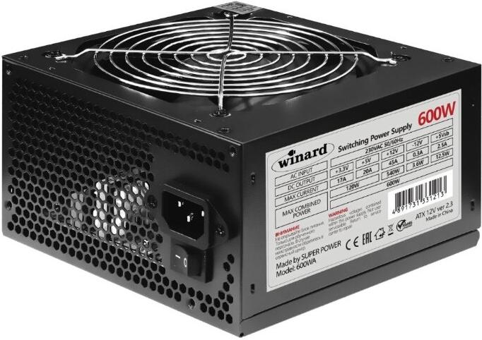 

Блок питания Winard 600W 600WA Black, 600W 600WA